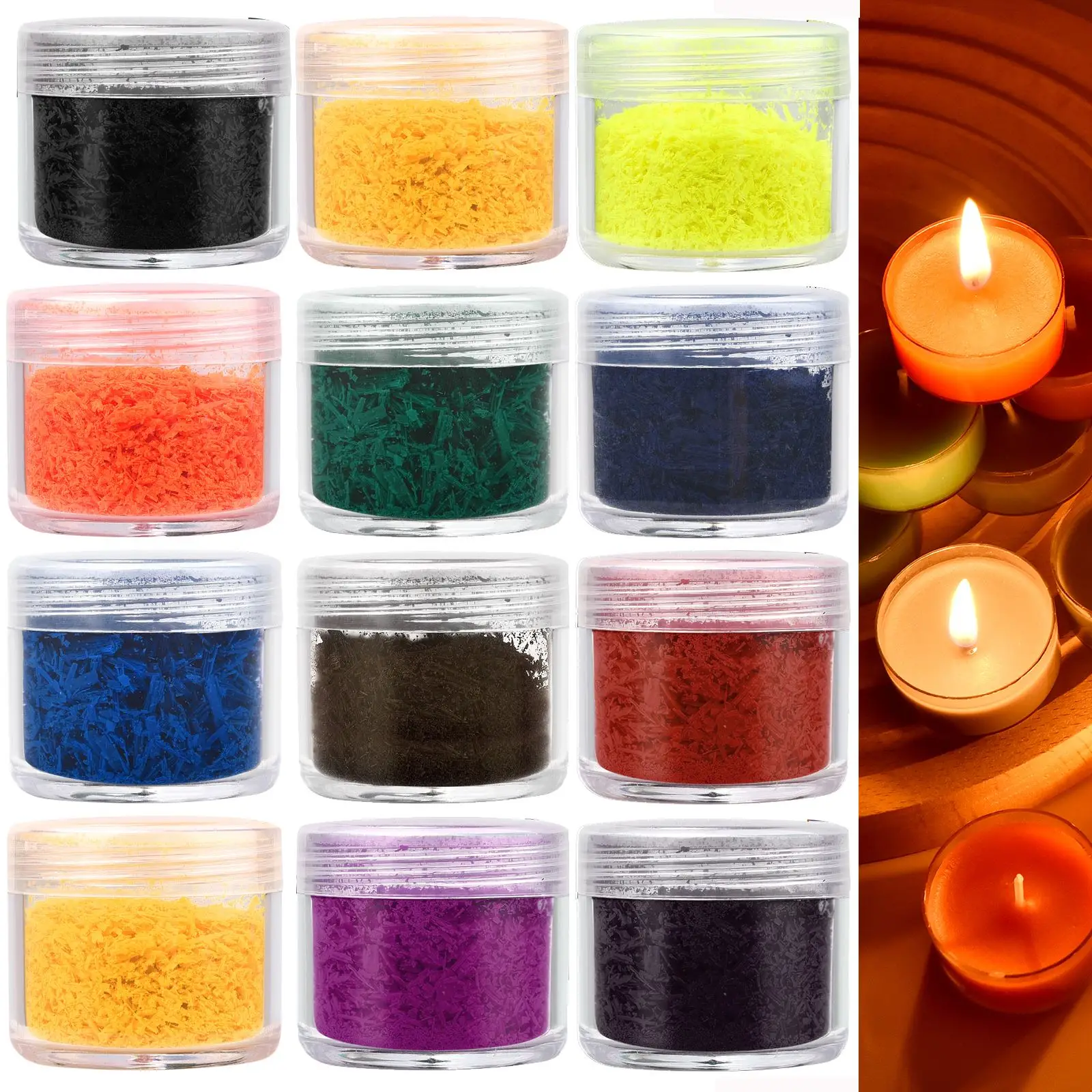 3g Candle Dye 12Colors Wax Candles Wax Pigment Dye Colors Candle Dye Liquid Dye Paraffin Soy Wax Ice Wax Candle Making Supplies