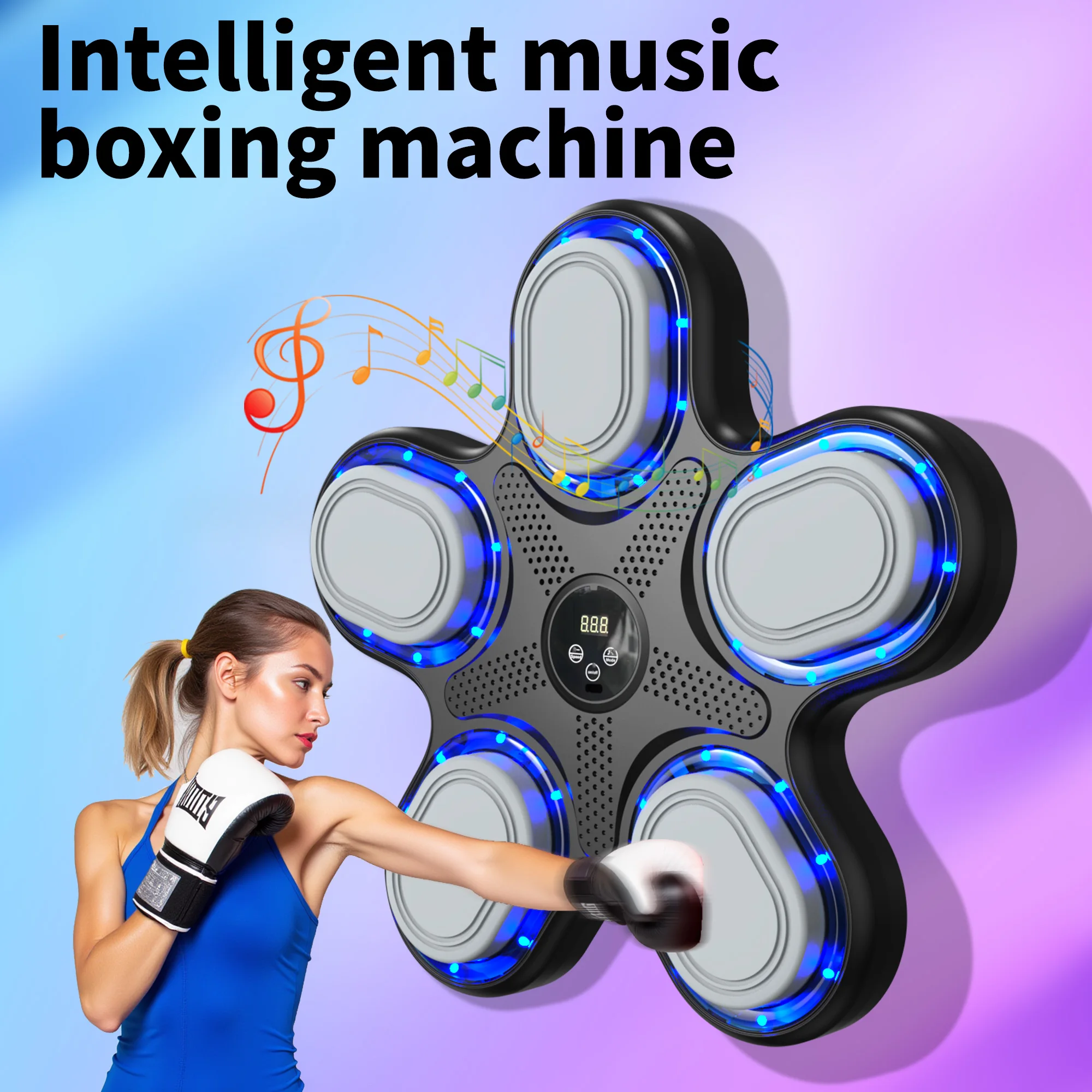 2026 Smart Electronic Boxing Wall Target With 9 Adjustable Gears LED Music Rhythm Training Modes Punch Speed Tracking For Home G