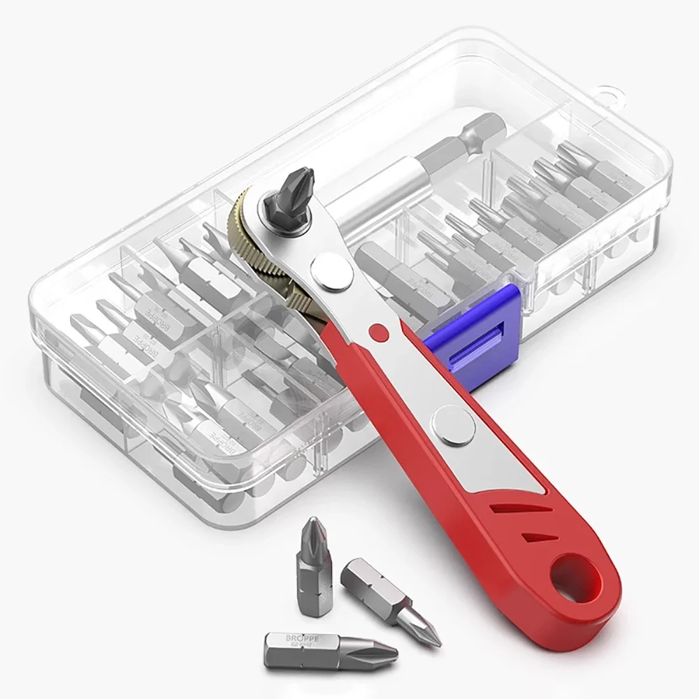 

Mini Ratchet Screwdriver bit set 1/4 Inch Hex Socket Handle Screwdriver phillips hex torx drill bit set for narrow spce tools