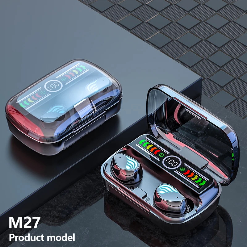 

New M27 TWS Gaming Headphone Noise Reduction Low Latency Earbuds HiFi Music Earphones BT V5.3 Headset with Type-c Charging