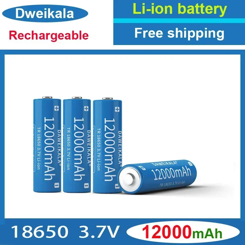 2024 New 18650 3.7V 12000mAh Rechargeable Battery for Flashlight Torch Headlamp Li-ion Rechargeable Battery