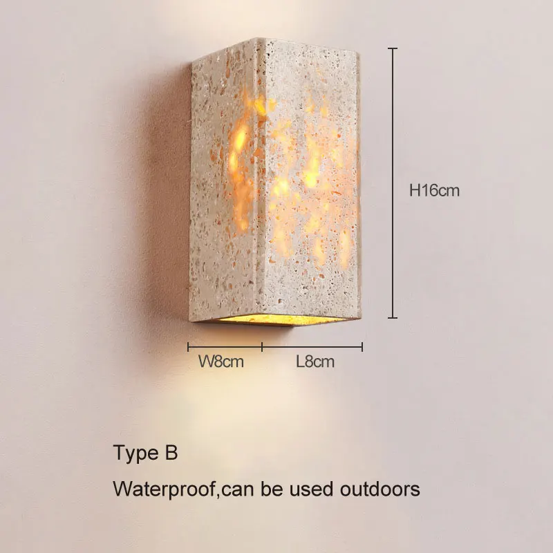 Japanese Style Quiet Wind Bedroom Yellow Cave Stone Wall Lamp Outdoor Villa Garden Corridor Waterproof Courtyard Christmas Light