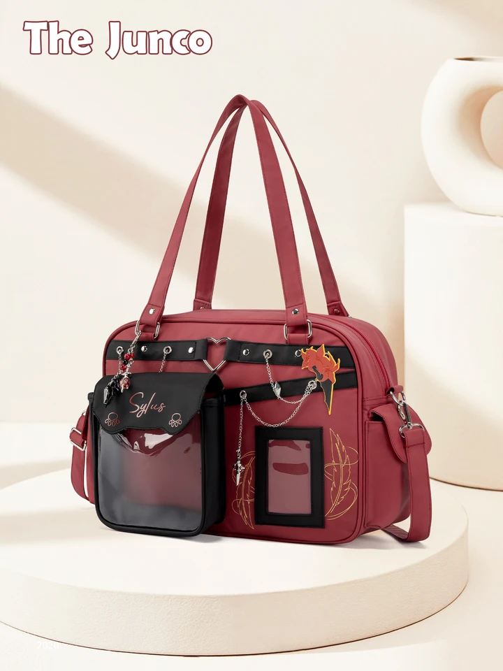 Gothic Dark Red ltaBag Large Capacity Crossbody Square Bag Women