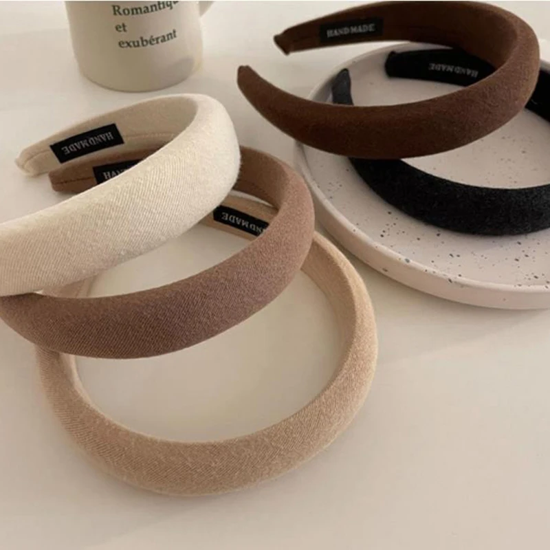 New Padded Headbands Women Thick Velvet Hair Hoop Girls Fashion Sponge Hairband Hair Accessories