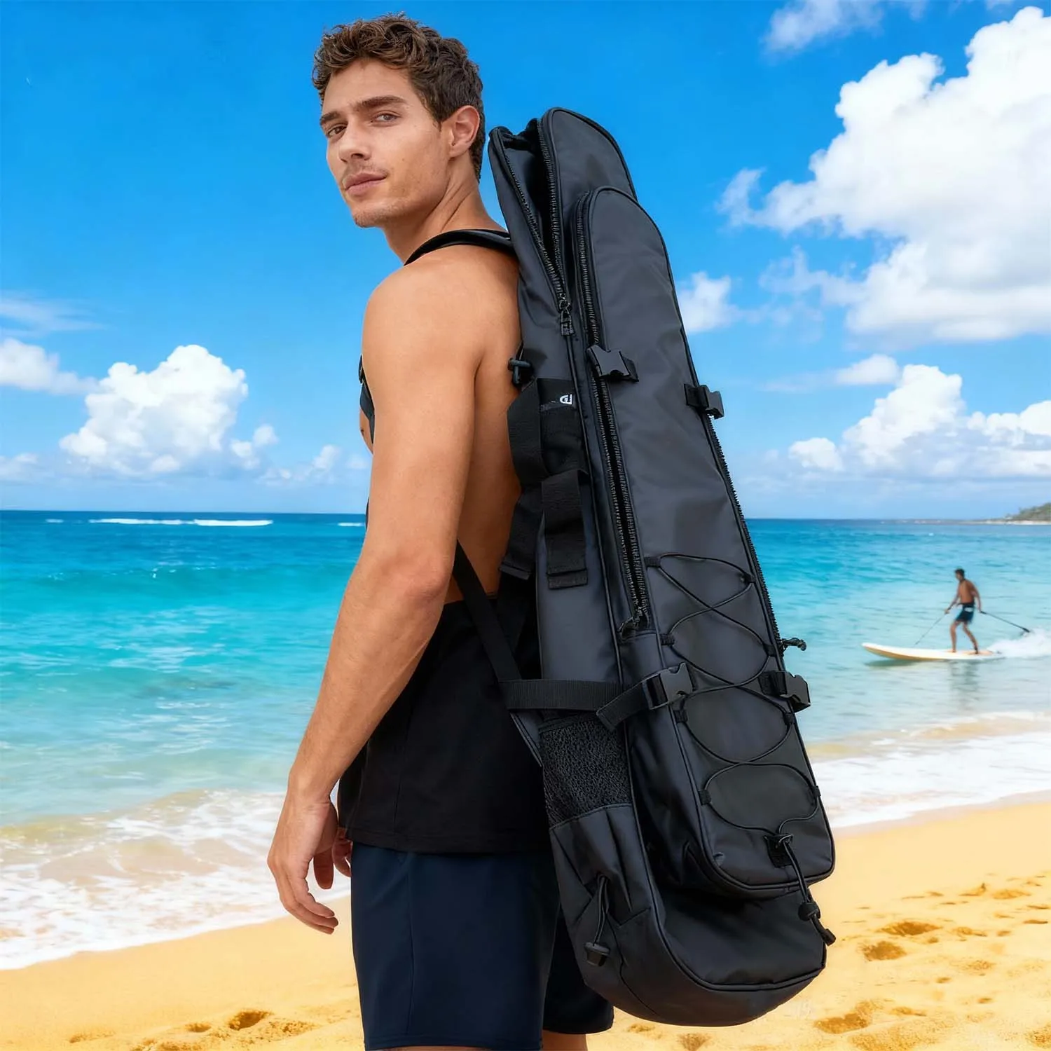 

45L Waterproof Diving Backpack, Unisex Diving Fins Bag, Made of Waterproof Fabric, Suitable for Snorkeling,Fins, Masks and Equip