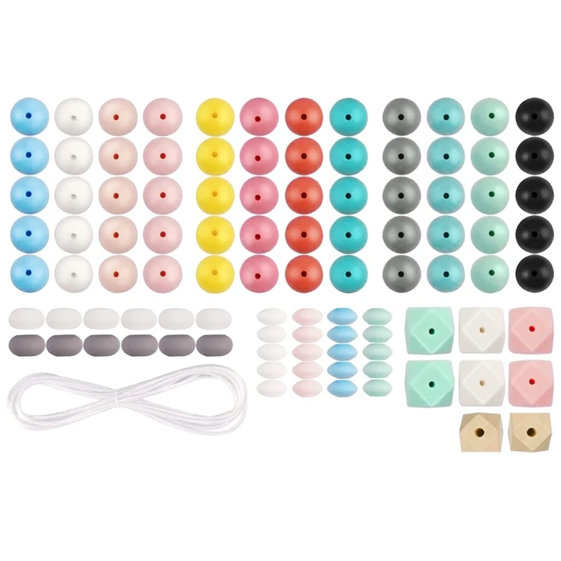 100pcs Silicone Beads Round Polyhedron Silicone Dentition Baby Teething Beads For Jewelry Making Baby Products 40GB