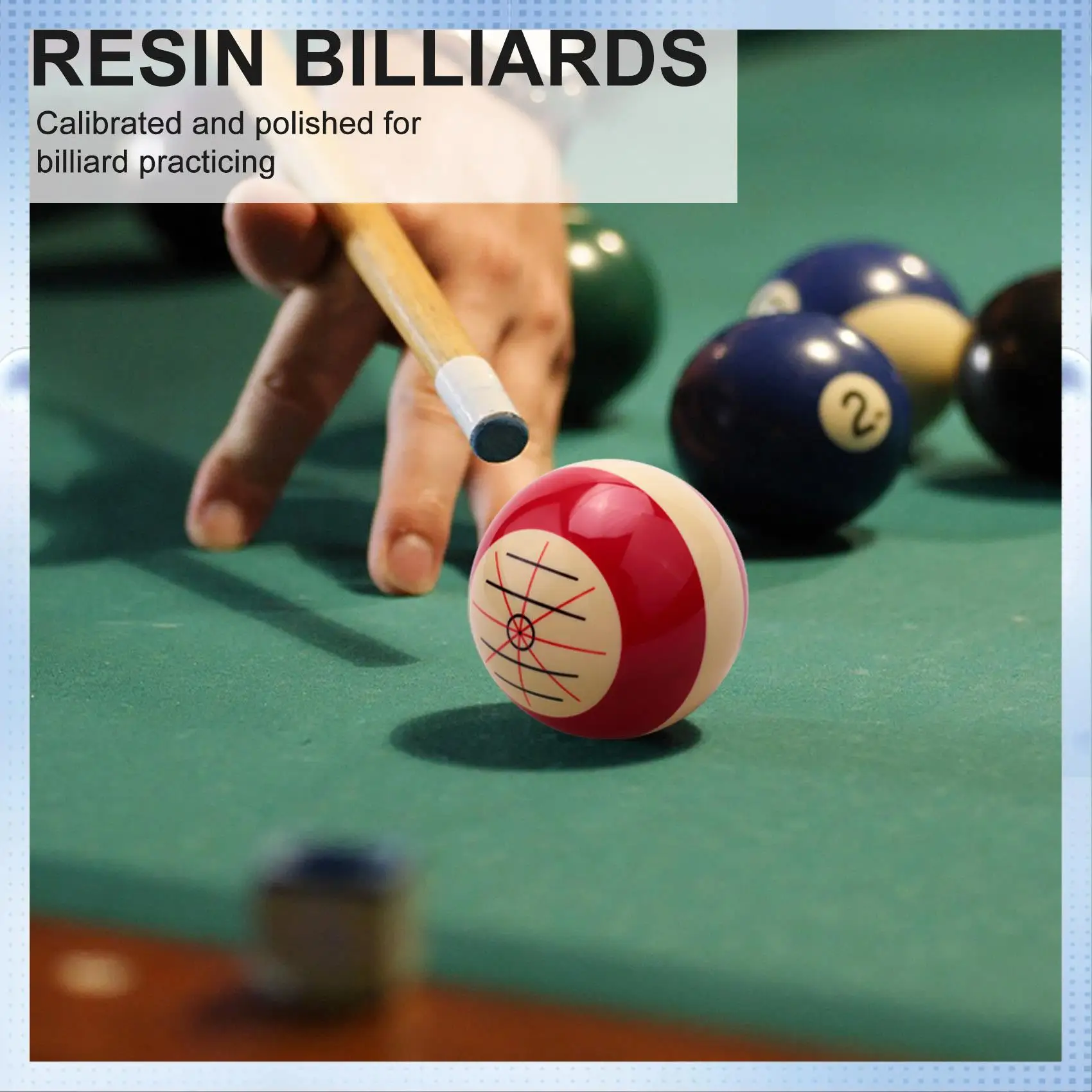 

ABHQ-1Pcs 57Mm Durable White Red Resin Billiards Spot Pool Snooker Practice Training Cue Balls Sports For Beginner