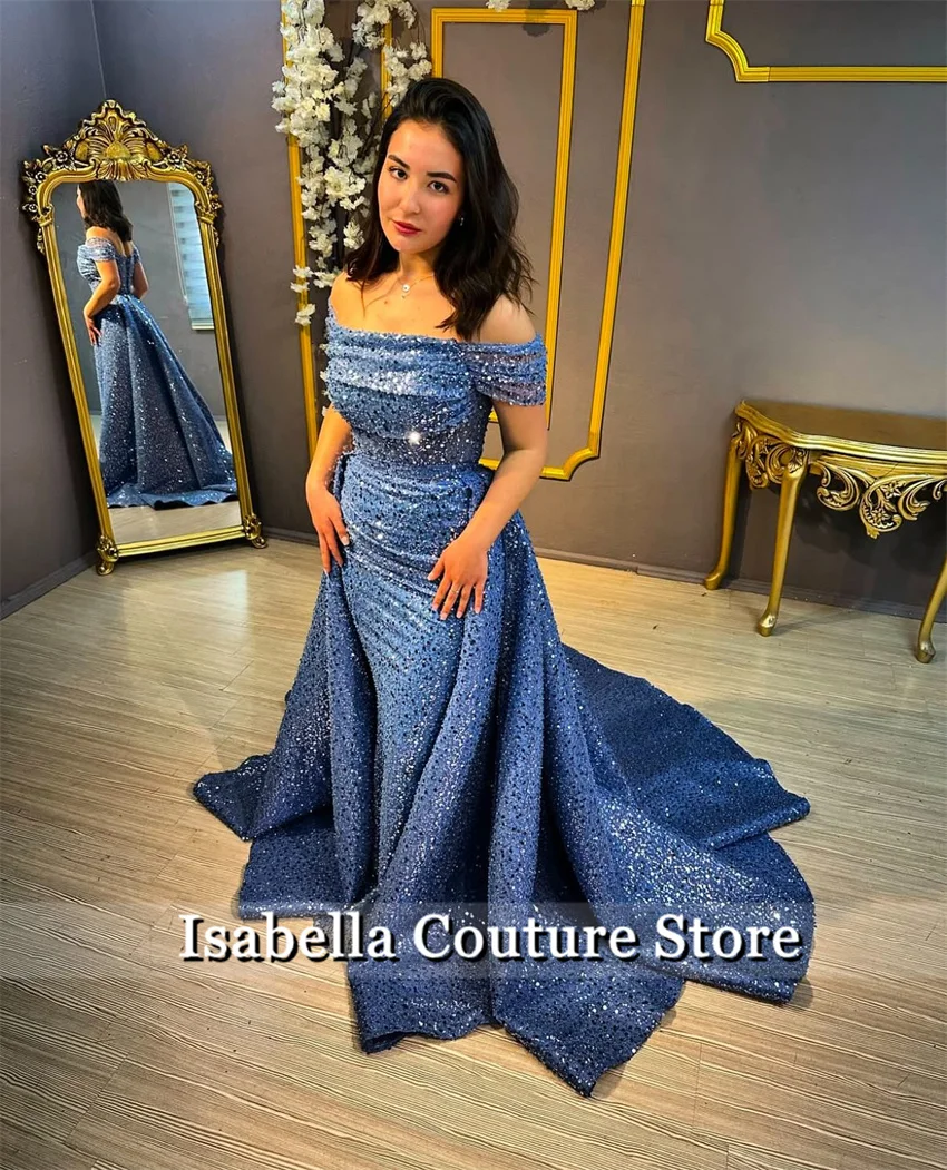 Shining Pink Evening Dresses With Detachable Train Beading Sequins Crystals Birthday Prom Party Gown For Wedding Customized