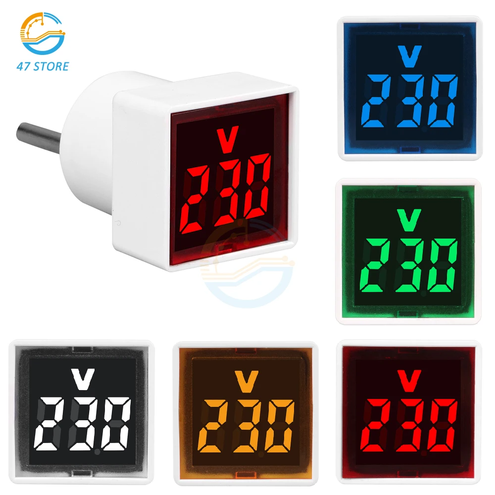 

AC 50-500V Digital Voltmeter Ammeter Hz Hertz Frequency Meter Current Voltage Indicator Tester Amp Signal Light LED Volt meter