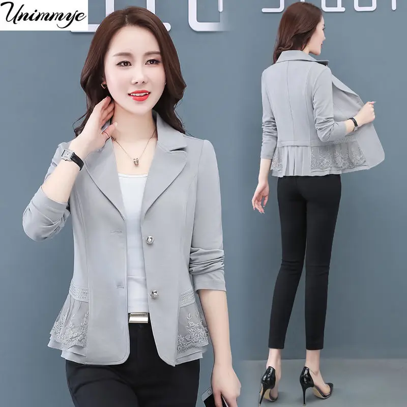 

2024 New Blazer Suit Women Korean Slim Fashion Patchwork Short Single-breasted Lady Office Jacket Tops 5XL J232