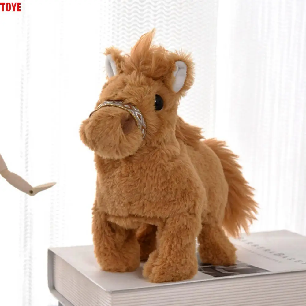 

Simulated Walking Horse Plush Doll Walks and Makes Sounds Moving The Tail Electric Horse Plush Toy Soft Fur Unique