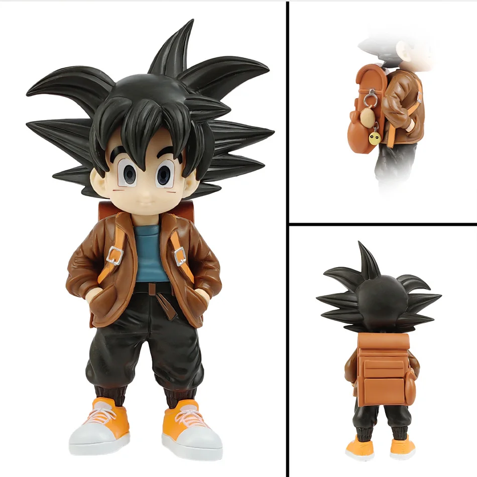 Figura de Acción de PVC de Son Goku y Kuririn de Dragon Ball Z con Mochila, Soporte para Teléfono, Decoración para Coche, Modelo de Juguete