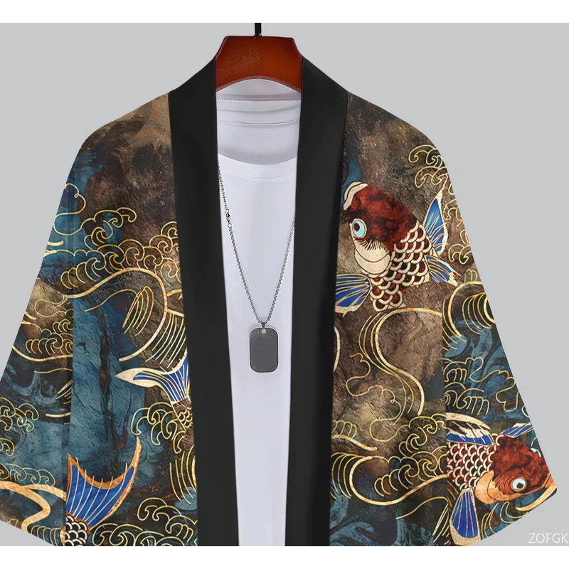2025 Summer New 3D Printed Printed Animal Pattern Cardigan and Cross Border Kimono