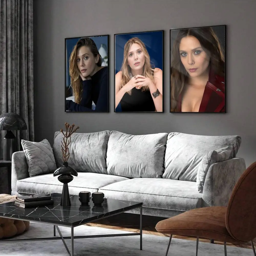 Actor E-Elizabeth Olsen Poster Home Living Bed Room Bar Hallway Sticky Wall Printing Waterproof Aesthetic Decor