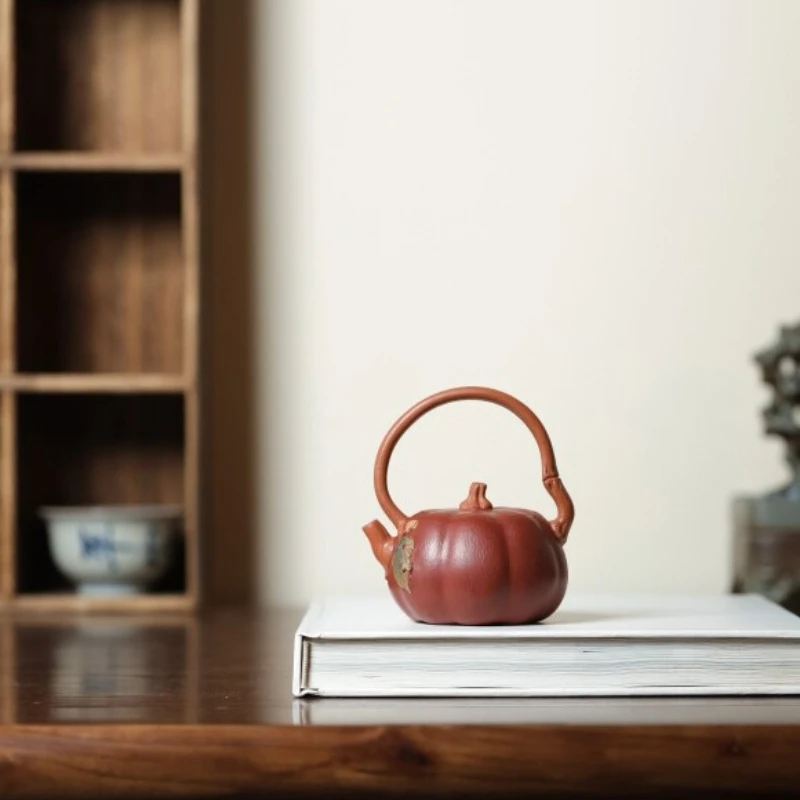 Purple sand pure handmade famous genuine Kung Fu tea set bionic beam pumpkin, thin tire bionic flower device