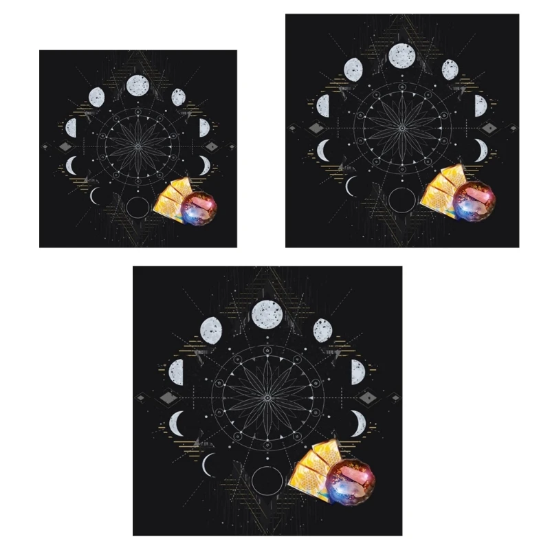 

Tarot Card Tablecloth Altars Cloth Moon Phases Astrologys Tablecloth Decors X5QF