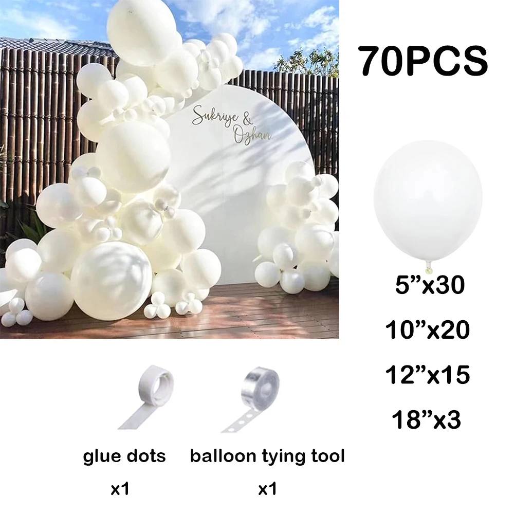 Valentine's Day Decor Balloon Garland White Helium Balloons Arch Kit Wedding Anniversary Birde Shower Engagement Ceremony Decor