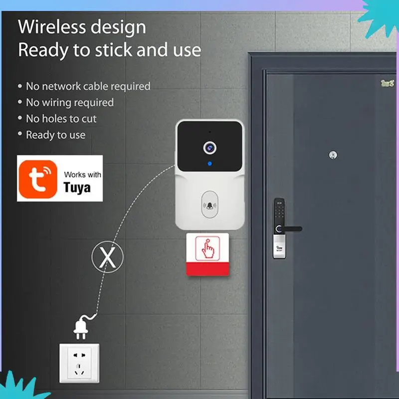 ABZW Tuya Wi-Fi дверной звонок видео дверной звонок двусторонний разговор камера ночного видения дверной звонок умный дверной звонок умный дом безопасность легко