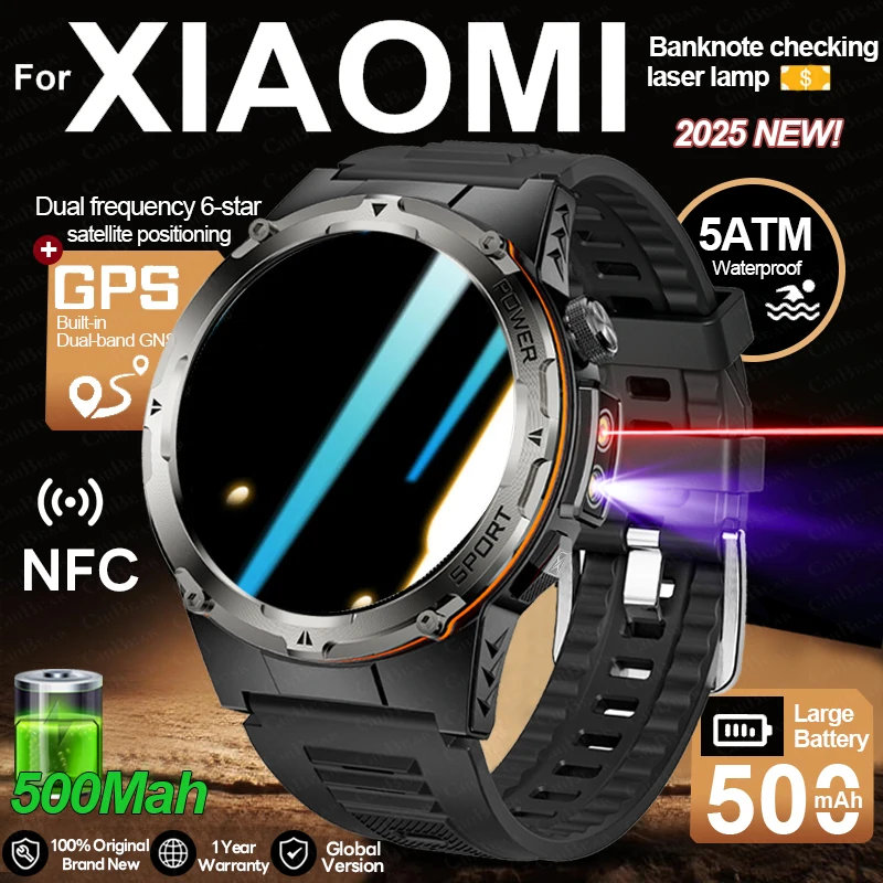 

2025 NEW Popular Outdoors GPS Tracker Sports Smart Watch Men NFC Control 500mAh Battery HD Call IP68 Waterproof Watch For Xiaomi