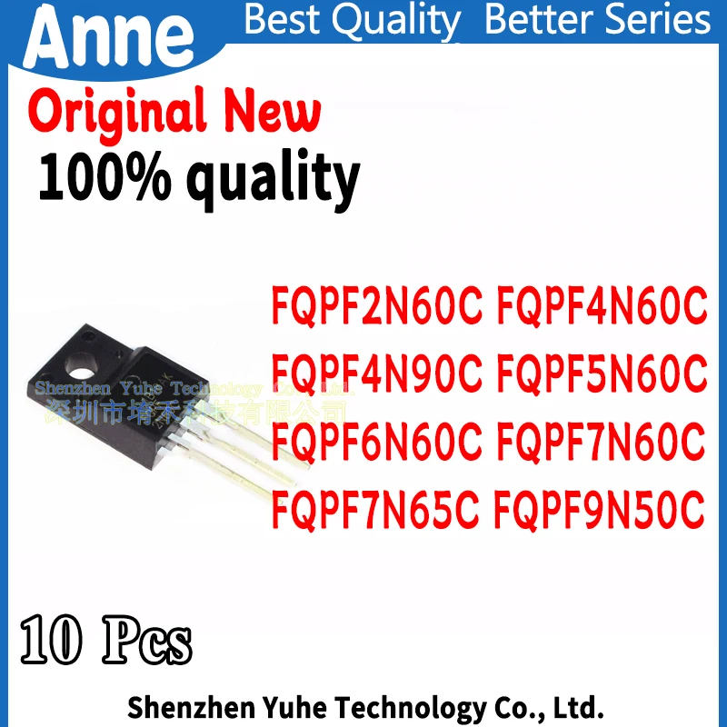 (10piece)100% New FQPF2N60C FQPF4N60C FQPF4N90C FQPF5N60C FQPF6N60C FQPF7N60C FQPF7N65C FQPF9N50C TO-220 Chipset