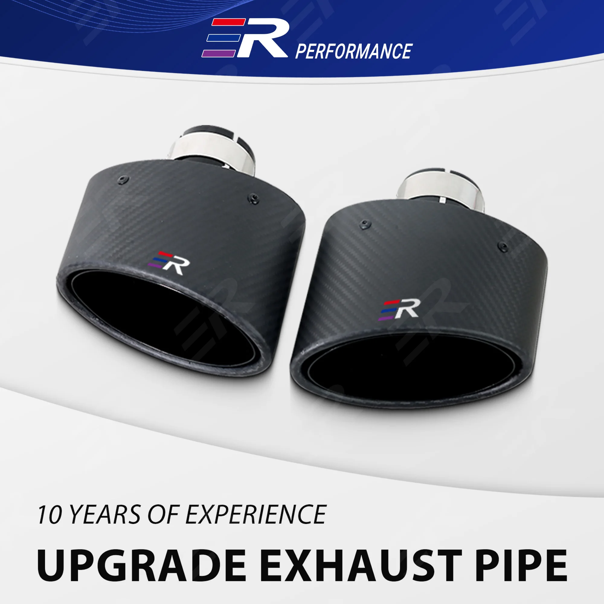 

1 шт. овальный матовый выхлопной наконечник из настоящего углеродного волокна для универсальных автомобильных аксессуаров, глушитель, украшение трубы, модификация ER LOGO