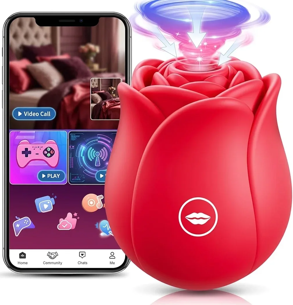Adult Sex Toys Vibrator Nipple Rose Toy Clitoral Sucking Vibrator 10 Suction Modes APP Control Pump Sucking Portable Travel