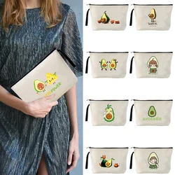 Bolsa de cosméticos de moda para mujer, nueva cartera para teléfono con estampado de aguacate, bolso de mano para cosméticos de viaje, bolsas de almacenamiento de artículos diversos, 2022