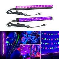 1/2 Pcs UV Black Light Lamp T5 USB UV LED Black Light Lamp 24LEDs Black Light Bar UV Light Tube with Switch for Disco Glow Party