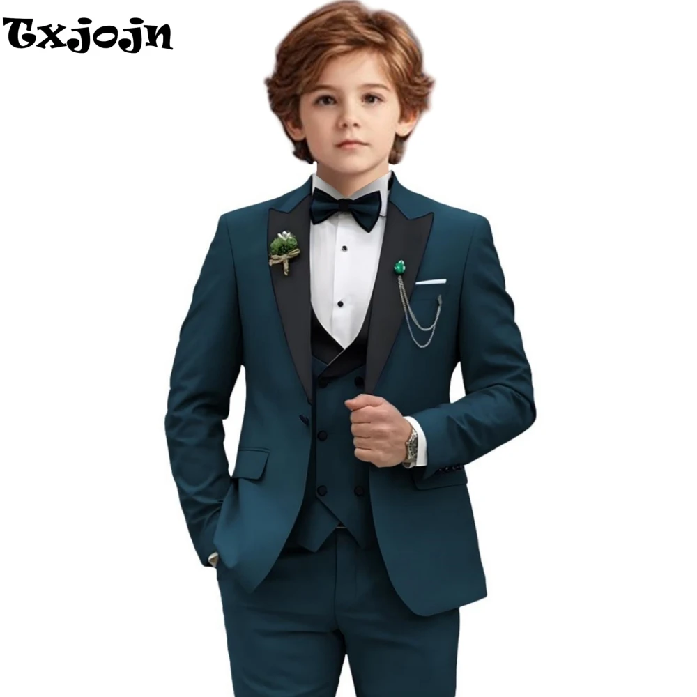 Txjojn-男の子用タキシードセット,ステージパフォーマンス,新年,クリスマスパーティー,ハンサム,3〜14歳,4個,2022