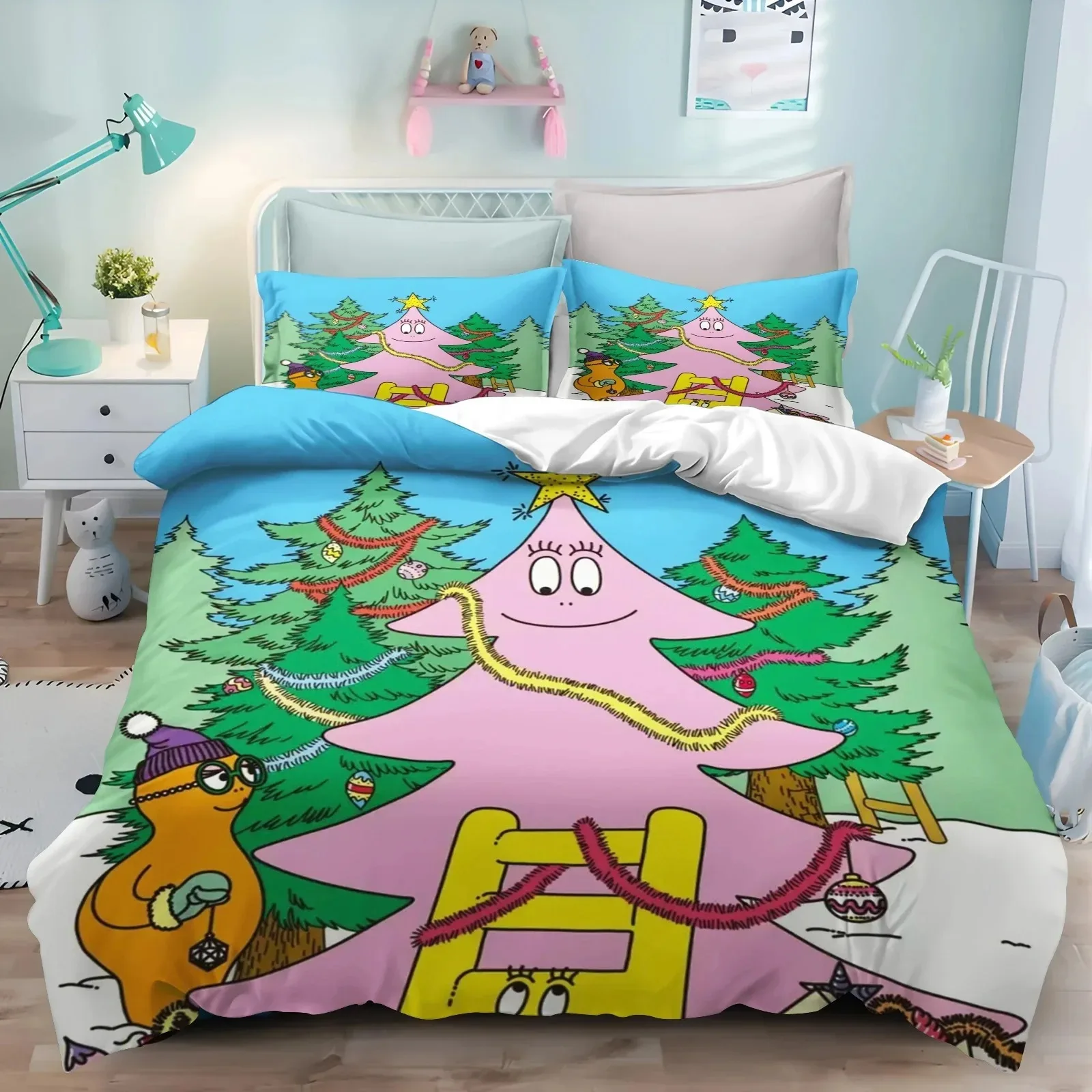 Barbapapa Duvet Cover Pillowcase Bedding Set Adult Boy Girl Bedroom Decoration Children Gift Single Double Size