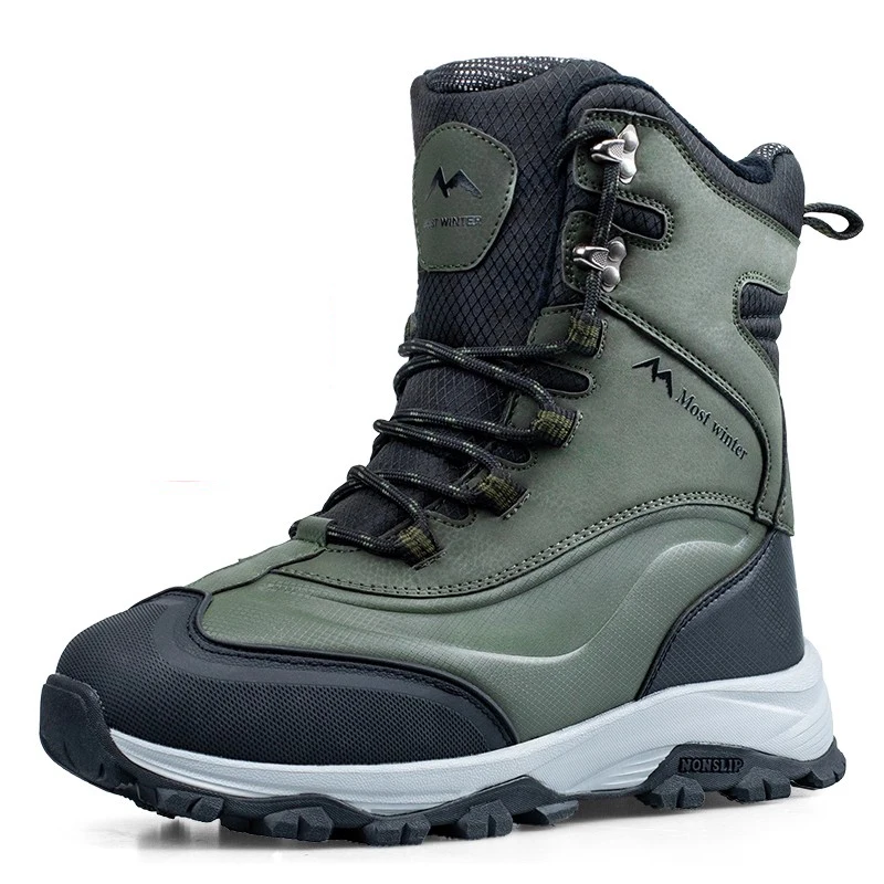 

2025 New Winter boots Warm Plush Men's Snow boots Platform Shoes Waterproof cotton boots Wear resistant Outdoor Winter Snow Boot