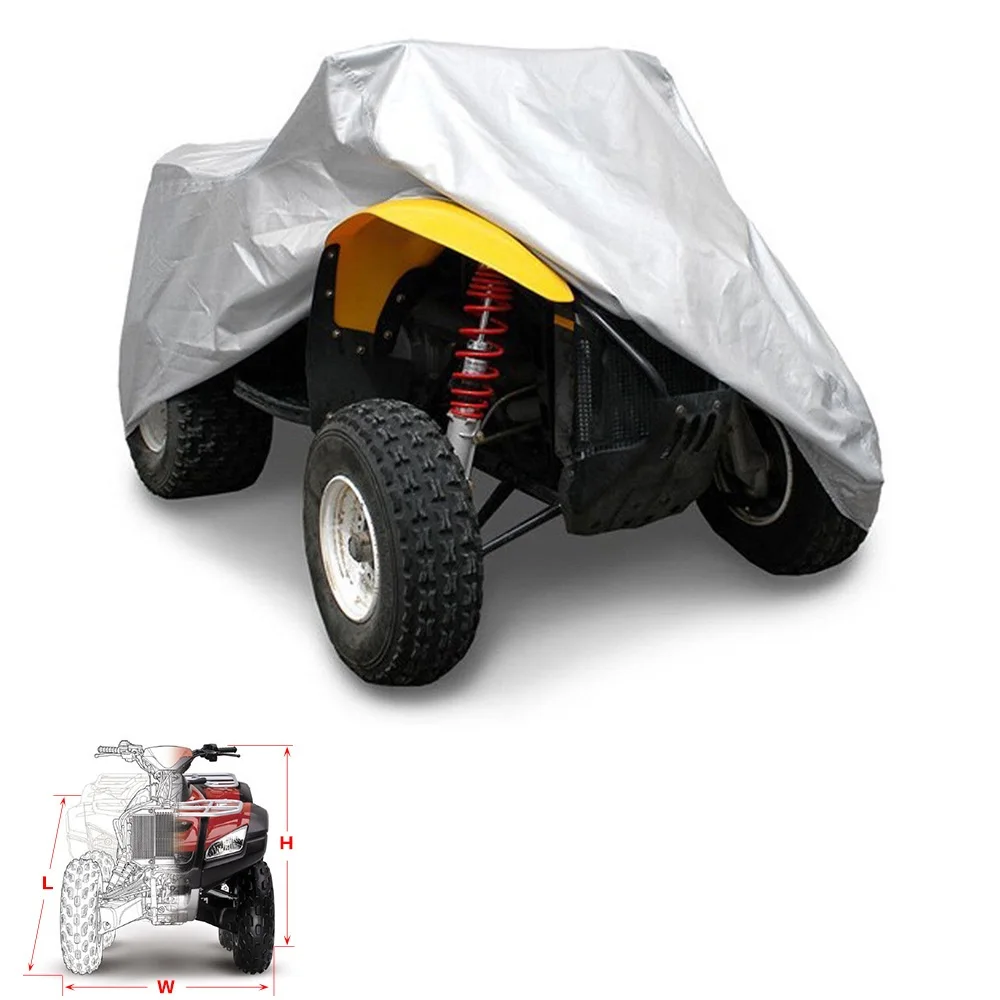 Penutup ATV sepeda Quad Bike hitam tahan air tahan debu Anti-UV kendaraan sepeda motor mobil ATV Cover