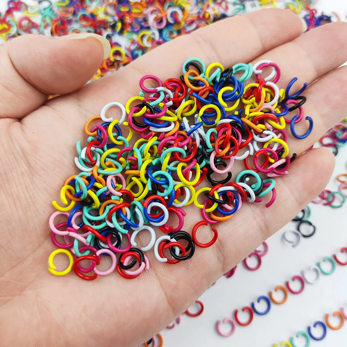 100pcs 8mm Zinc Slloy Baking Paint Colorful Broken Ring Chain Clasp Connector Jewelry Making Necklaces Bracelets DIY Accessories