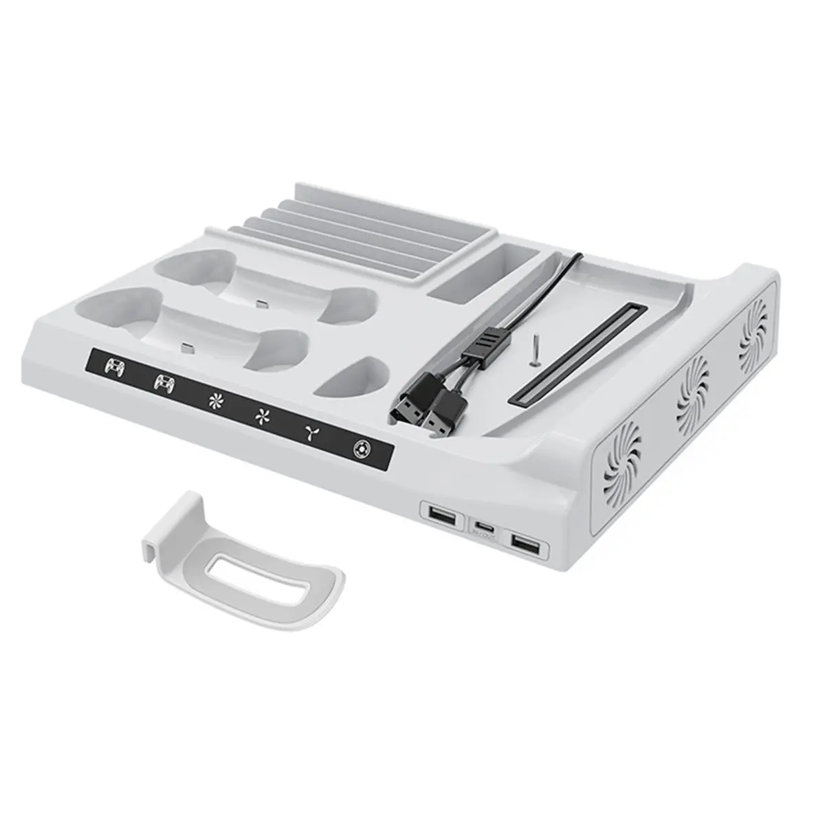 Promotion Multi-Function Cooling Base for Slim Game Console with Disc Storage RackSuitable for Controller Two-Seat Charger