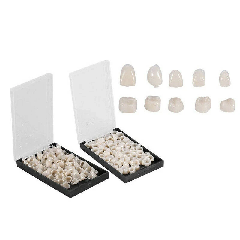 1 Box Crowns Posteriors Anterior Molar Front/Back Tooth Teeth Caps Dental False Teeth Cover Removable Teeth Veneers