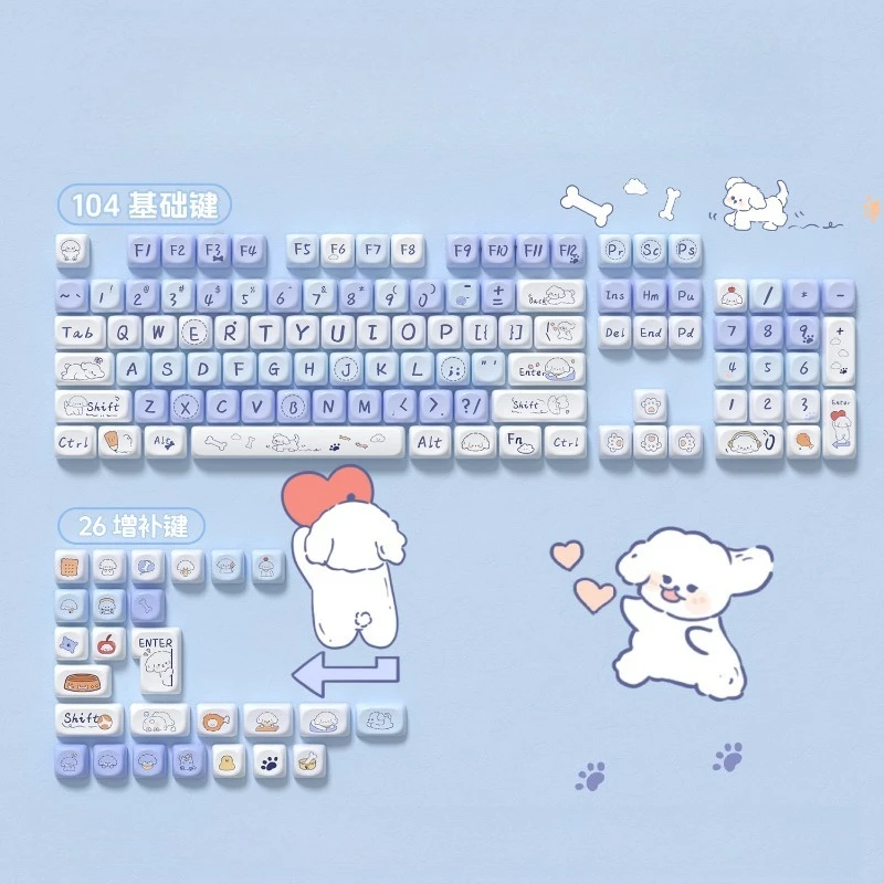 

Cloudy Wangwang Keycaps MOA Round Ball PBT Material Cap for 68/75/87/98/104 Keyboards Gaming Office DIY Custom Typing Peripheral