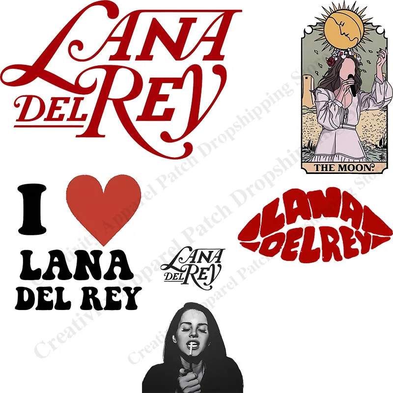 

Lana Del Reys Patches for Clothing Heat Transfers Clothing Patch DIY Clothes Hoodies Bag Accessory Appliques Women Patches Gift