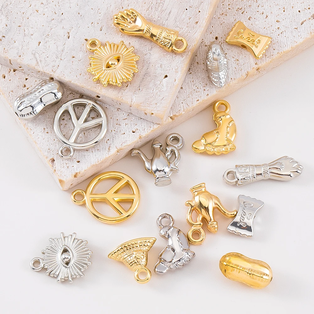

50pcs Fashionable Metallic Colored CCB Plastic Pendant For DIY Personalized Niche Necklace Earrings Charms Jewelry Accessories