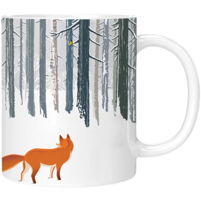 

Snow fox forest Coffee Mug 11oz Creative Ceramic Milk Cup home Milk Cup Friends Birthday Coffee Mug