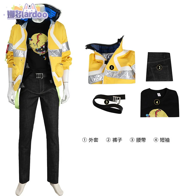 Punk 2077 David Cosplay Kostuum Jas Shirt Broek Outfit Halloween Carnaval Party voor Vrouwen Mannen Lardoo