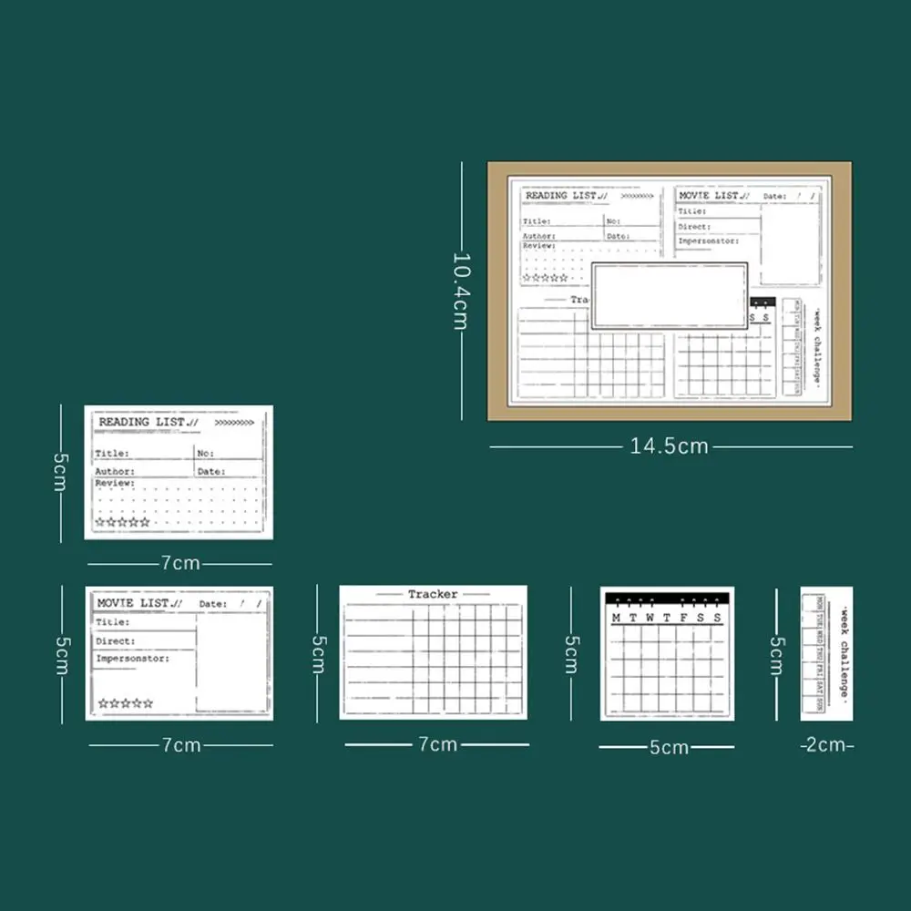 Podstawowa funkcja dziennika zestaw znaczków DIY dekoracja miesięczny harmonogram drewniany Plan dzienny Scrapbooking papeteria Do zrobienia lista