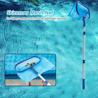 Swimming Pool Skimmer Net with Telescopic Pole Removal Leaf Rake Mesh Pool Ponds Cleaning Net Piscina Accessories