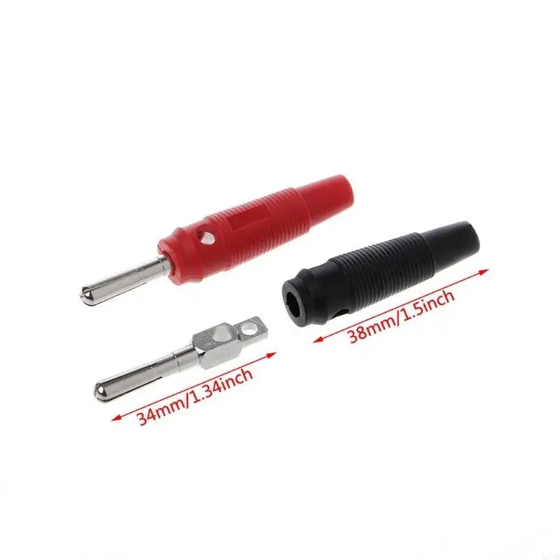 

H7JF 10 Pcs 32A 4mm Banana Plug High Current Insulated Shrouded Stackable Connector S