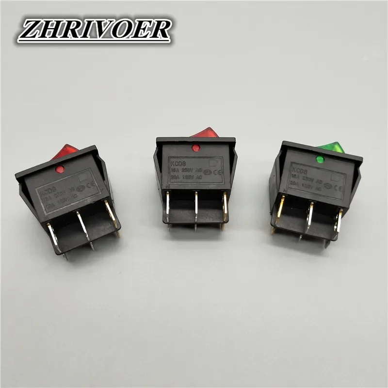 1PCS KCD8 6PIN 16A 250V 20A 125V Double Light Switch Rocker Switch Waterproof ON-OFF KCD6 Boat Power Switch