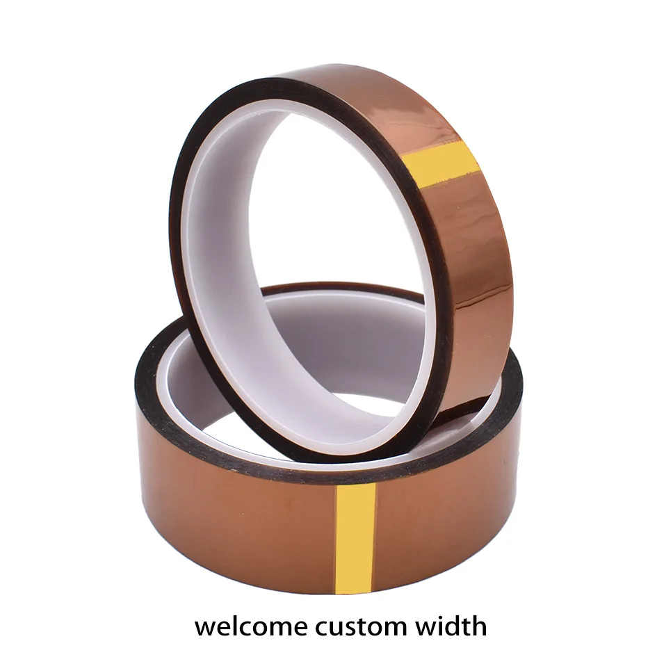 

Хорошо 8, 9, 10 мм, 12, 15, 18, 20, 25, 30–100 мм, термостойкая полиимидная лента, высокотемпературная клейкая изоляционная лента, клей