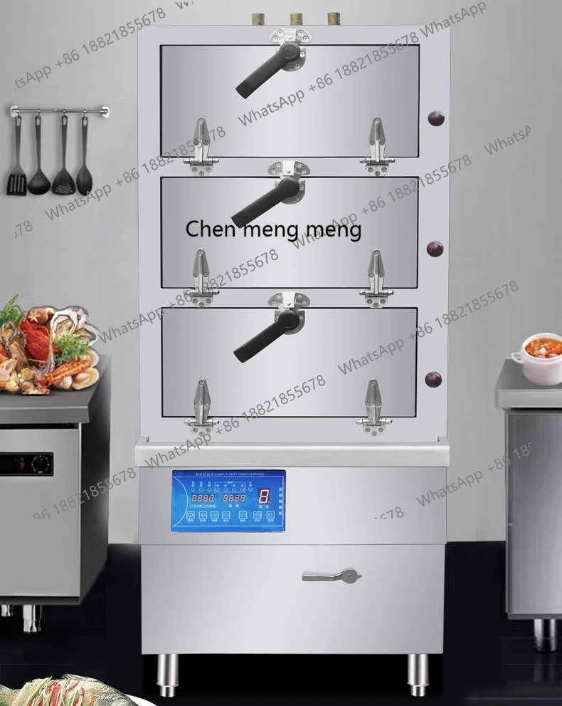 

Electric seafood steamer three-door restaurant restaurant steamer stew soup steam steamer back kitchen kitchen equipment