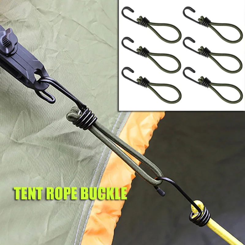 

6 Pcs Tent Accessories Camping Rope Buckle Tensioner Buckles for Elastic Hook Movable Rubber Camping Buckles Adjustable Bungee