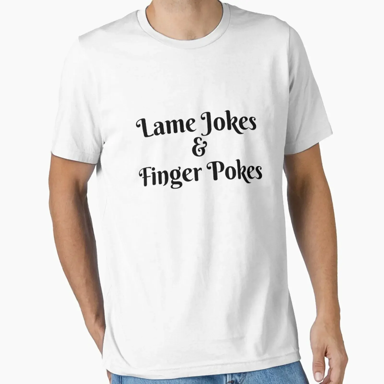 Lame Jokes Finger Pokes 4 designed and sold by CatGirl101 vintage Washed Soft homme Top For Everyday Wear fashion Stylish