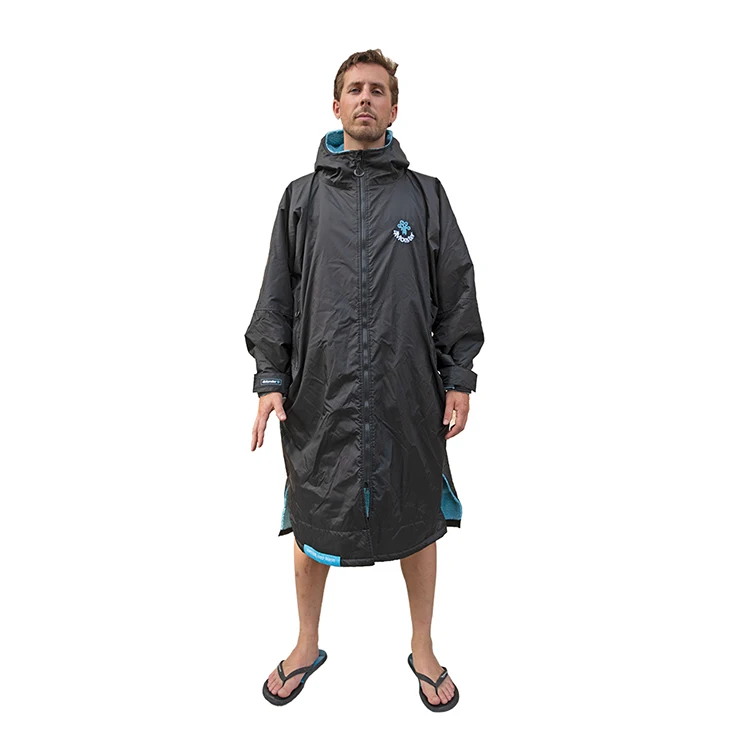 Manteau imperméable à manches longues pour adultes, 4 logos éditoriaux, robe de plage sèche, robe de surf avec doublure intérieure Smile, robe de natation proxy