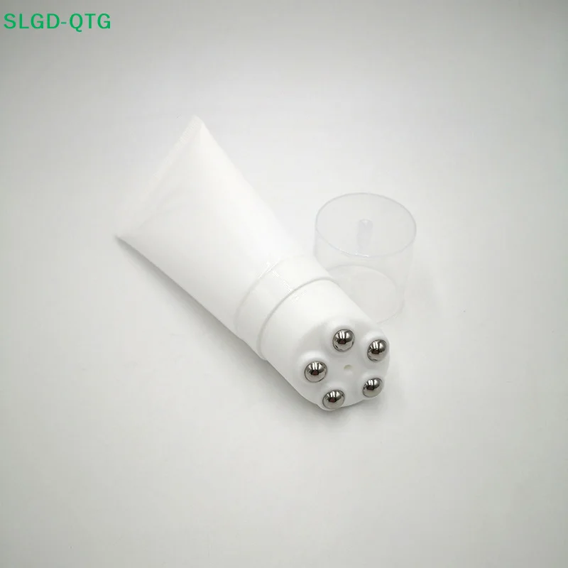 Hot 1Pcs 100g Cosmetic Soft Tube Steel Ball Massage Bottle Neck Cream Body Lotion Massage Cream Repeatable Plastic Container ﻿